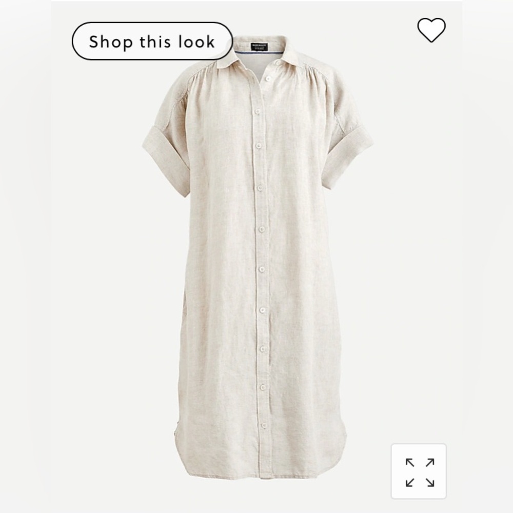 Tall Jcrew Relaxed Fit Short Sleeve Baird McNutt Irish Linen Shirtdress